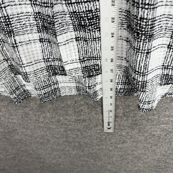NY Collection Shirt Women M Medium White Plaid Button Up Collared Pockets Casual - Picture 6 of 7